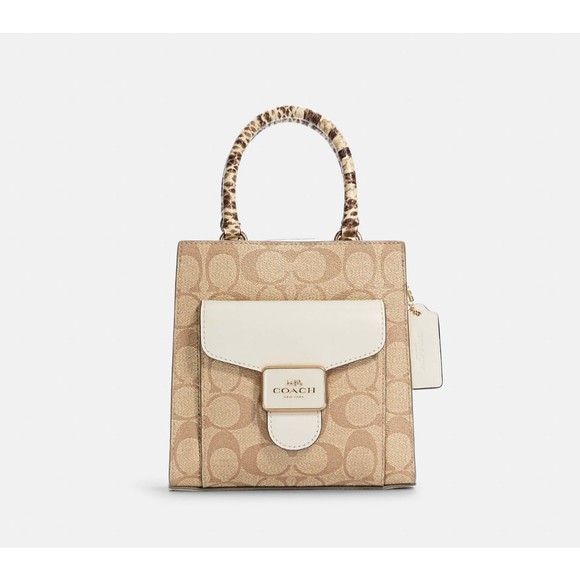 COACH PEPPER Mini Crossbody Signature Canvas Snakeskin Leather C7227 NWT $378 - Picture 13 of 16